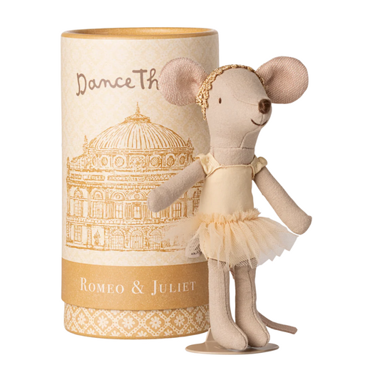 A real ballet dancer. &nbsp;The mouse comes in a beautiful tube with a stand inside, which you can use if you want to display the dancer at home. She is exuding elegance like the Renaissance art.