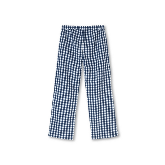 Bæk&Bølge Barbara Lounge Pants, Danish Interior Design, Gingham, Blue, Green, Gray, Soft, Lightweight, 100% organic cotton