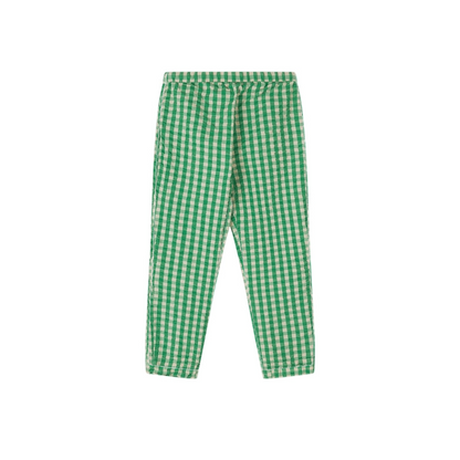 Bæk&Bølge Barbara Lounge Pants, Danish Interior Design, Gingham, Blue, Green, Gray, Soft, Lightweight, 100% organic cotton, Stylish loungewear that takes you from indoor to outdoor and day to night. Make of 100% cotton these danish fashion pieces will feel amazing and make your hot days cooler.