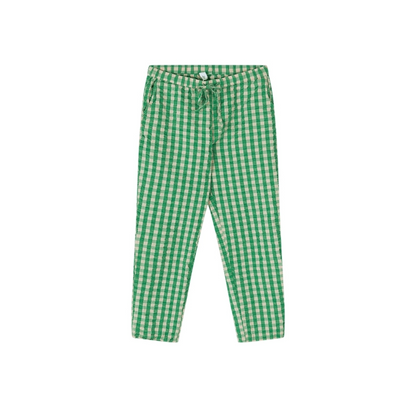 Bæk&Bølge Barbara Lounge Pants, Danish Interior Design, Gingham, Blue, Green, Gray, Soft, Lightweight, 100% organic cotton, Stylish loungewear that takes you from indoor to outdoor and day to night. Make of 100% cotton these danish fashion pieces will feel amazing and make your hot days cooler.