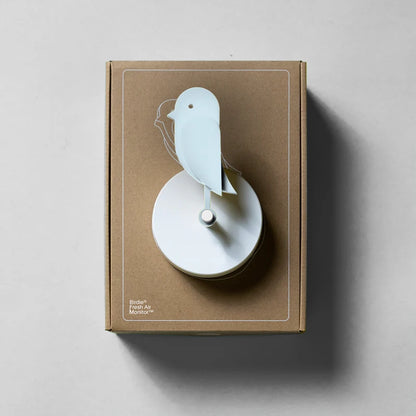 When air quality is poor, Birdie® will drop down when the level of CO2 is higher than 1.000 ppm for more than 10 minutes. When the level of CO2 drops below 800 ppm again the Birdie will return to standing position. It's very important to get airflow when you ventilate your home - you can get optimal airflow by opening multiple windows at once. Danish Health Authorities recommend ventilating for 5-10 minutes 2-3 times a day. Something that is very easy to forget to do. Unlike other air quality monitors, Bird