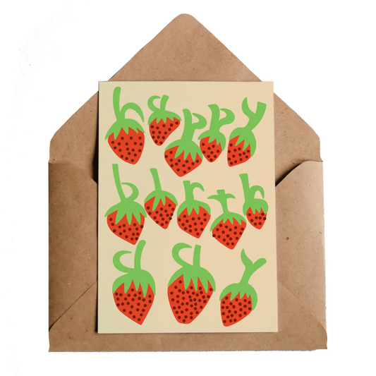 Strawberry Illustrated Card