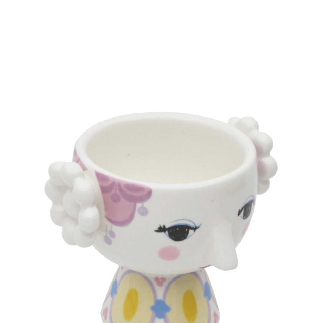 Bjørn Wiinblad Eva Tealight Holders - Set of 2, Egg Cup, Face, Classics, Colorful, Fun, Danish Classics