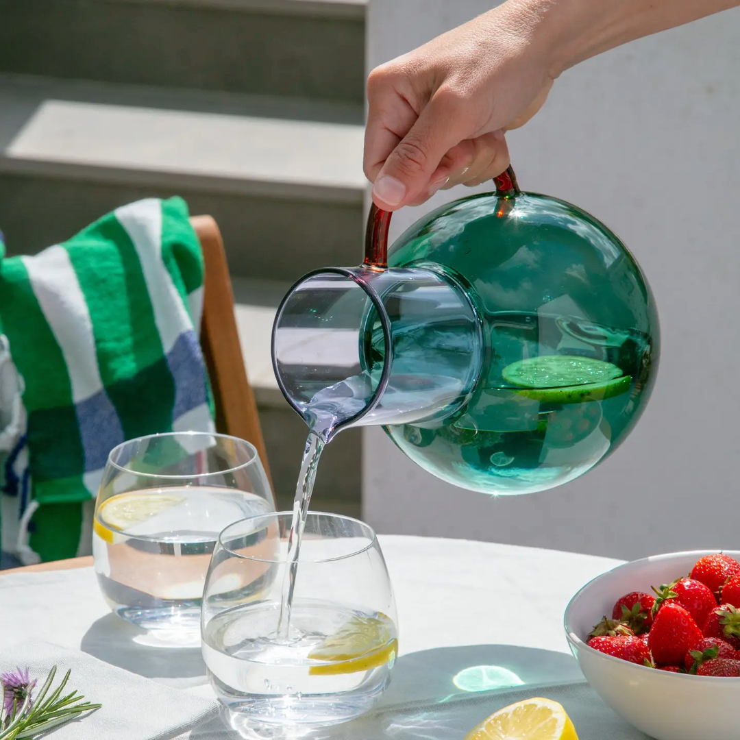 Glass Jug Large, Color-block, Colorful, Fun, Vase, Carafe