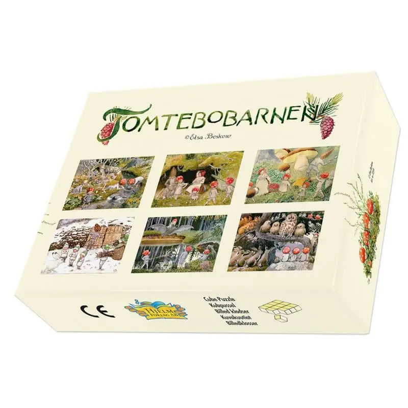 Box of 'Tomtebobarnen' with illustrations on a white background