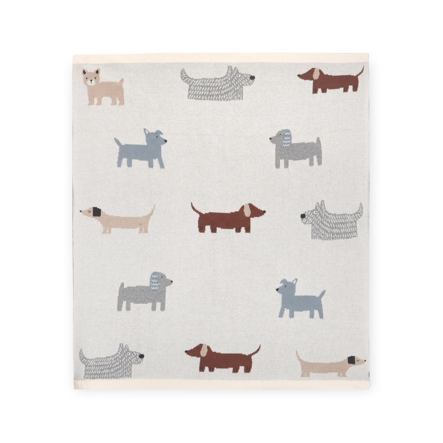 Luxurious 100% Organic Cotton knitted baby blanket featuring cute buddy dog design. Ultra-Soft, lightweight, all-season, breathable, cozy and comfy.&nbsp;Non-toxic &amp; natural fabrication for sensitive skin, eco-friendly &amp; sustainable materials used.