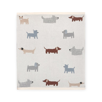 Luxurious 100% Organic Cotton knitted baby blanket featuring cute buddy dog design. Ultra-Soft, lightweight, all-season, breathable, cozy and comfy.&nbsp;Non-toxic &amp; natural fabrication for sensitive skin, eco-friendly &amp; sustainable materials used.