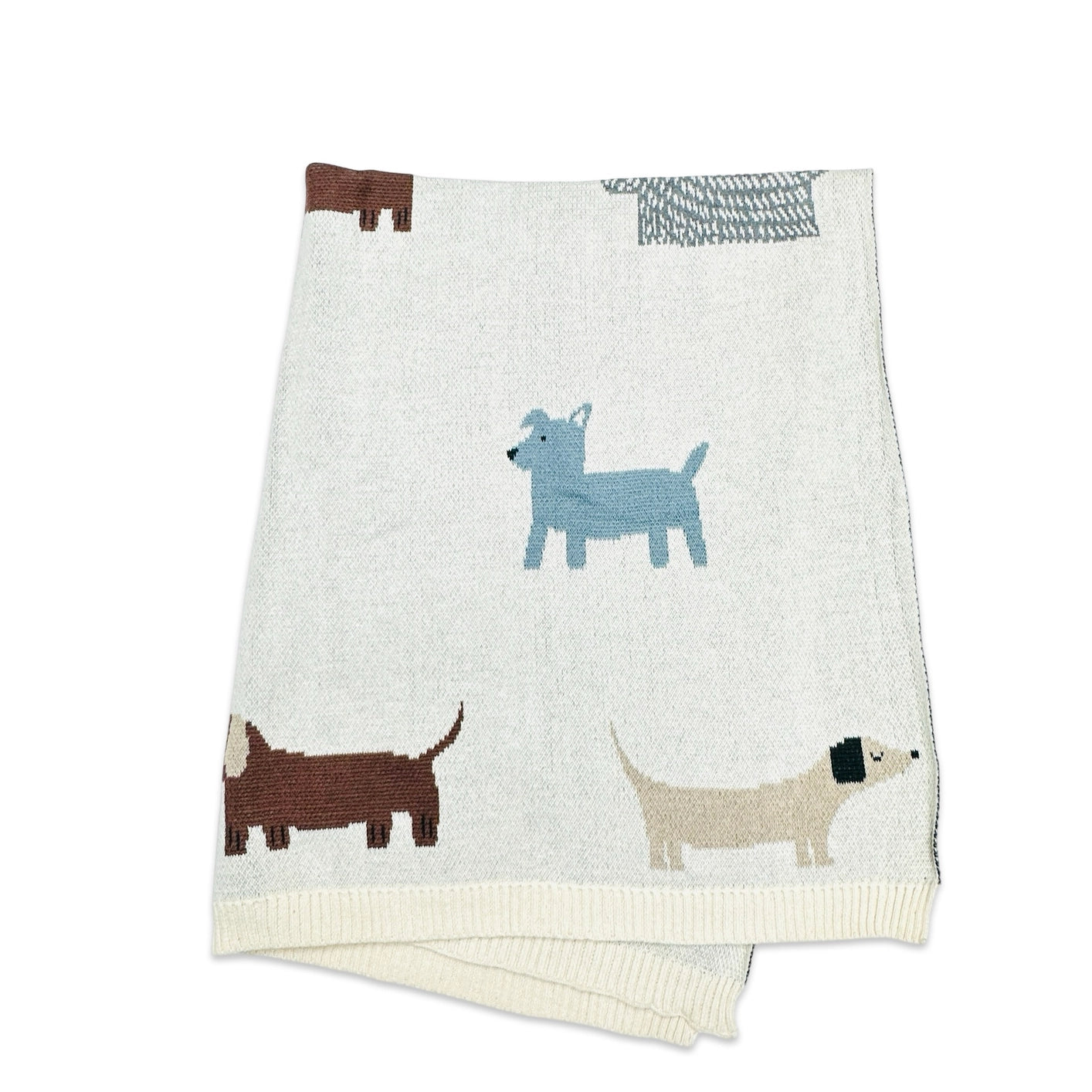 Luxurious 100% Organic Cotton knitted baby blanket featuring cute buddy dog design. Ultra-Soft, lightweight, all-season, breathable, cozy and comfy.&nbsp;Non-toxic &amp; natural fabrication for sensitive skin, eco-friendly &amp; sustainable materials used.