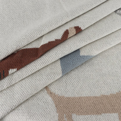 Luxurious 100% Organic Cotton knitted baby blanket featuring cute buddy dog design. Ultra-Soft, lightweight, all-season, breathable, cozy and comfy.&nbsp;Non-toxic &amp; natural fabrication for sensitive skin, eco-friendly &amp; sustainable materials used.