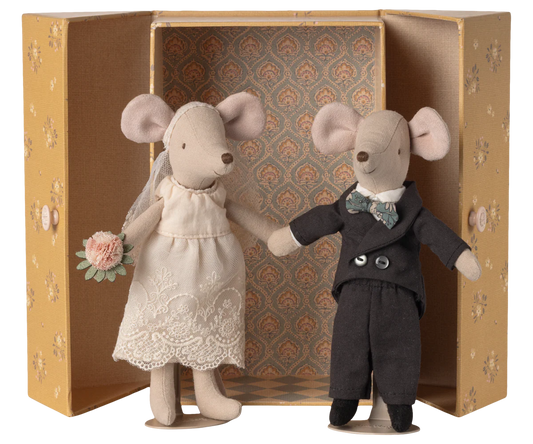Maileg Wedding Mice Couple in Box, Mum and Dad
