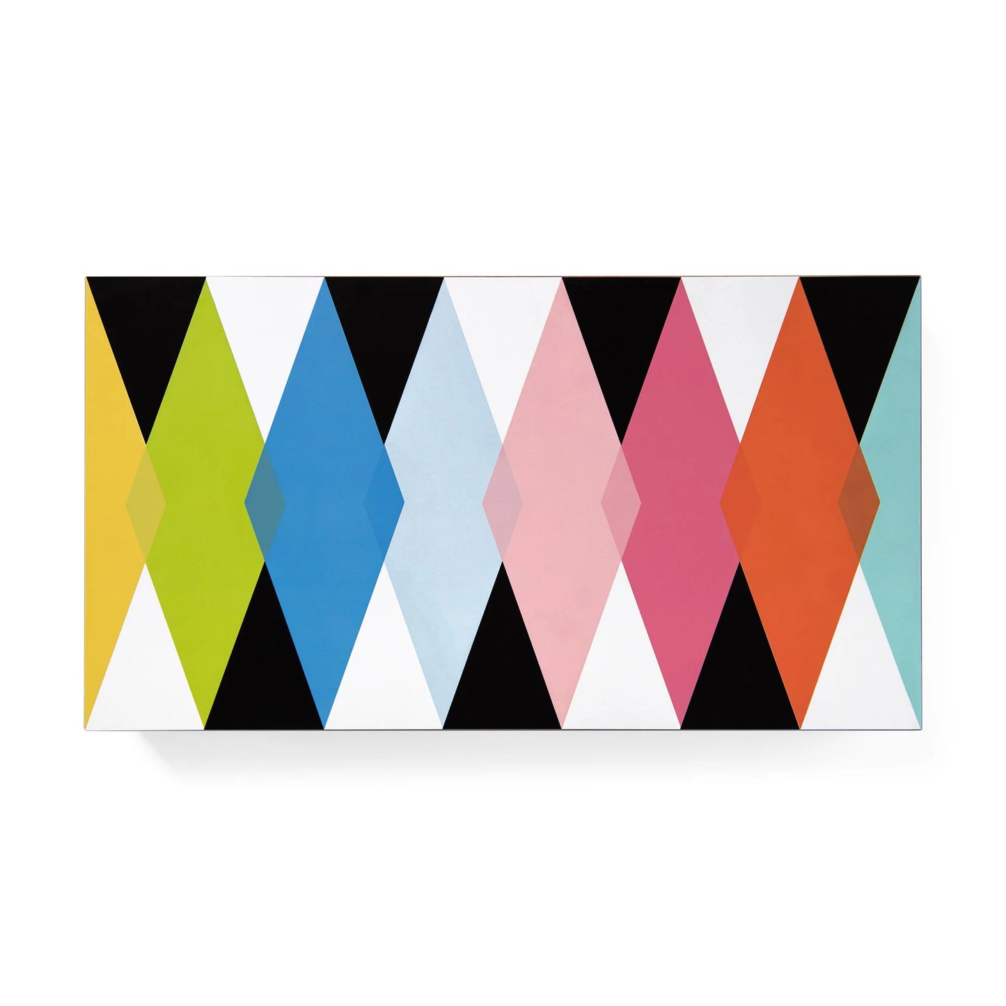 Colorful designed Backgammon set with black and white board game pieces. Games found at Huset Shop in Venice California. Scandinavian Design and joyful pastime and shopping.