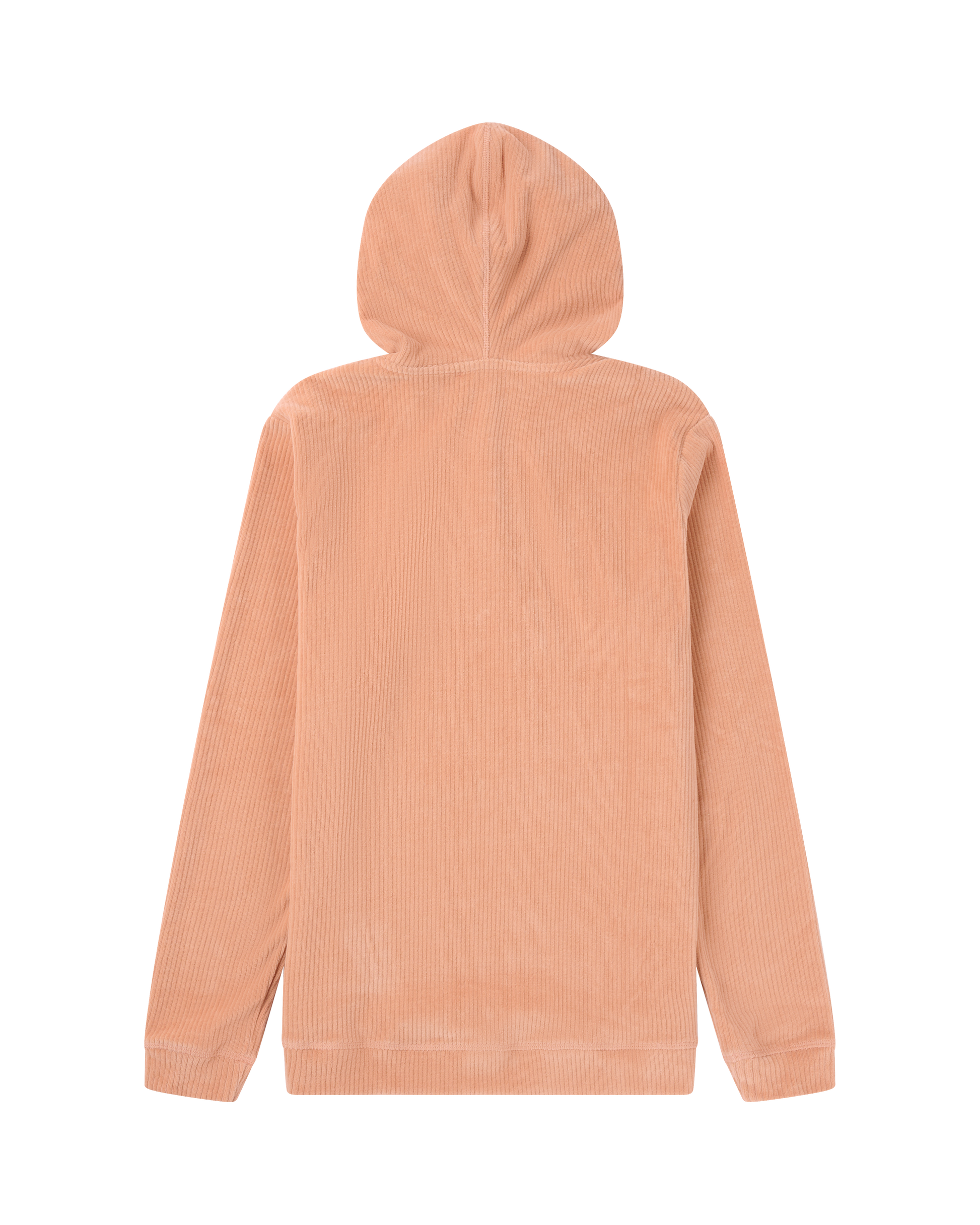 Beige corduroy hoodie on a white background