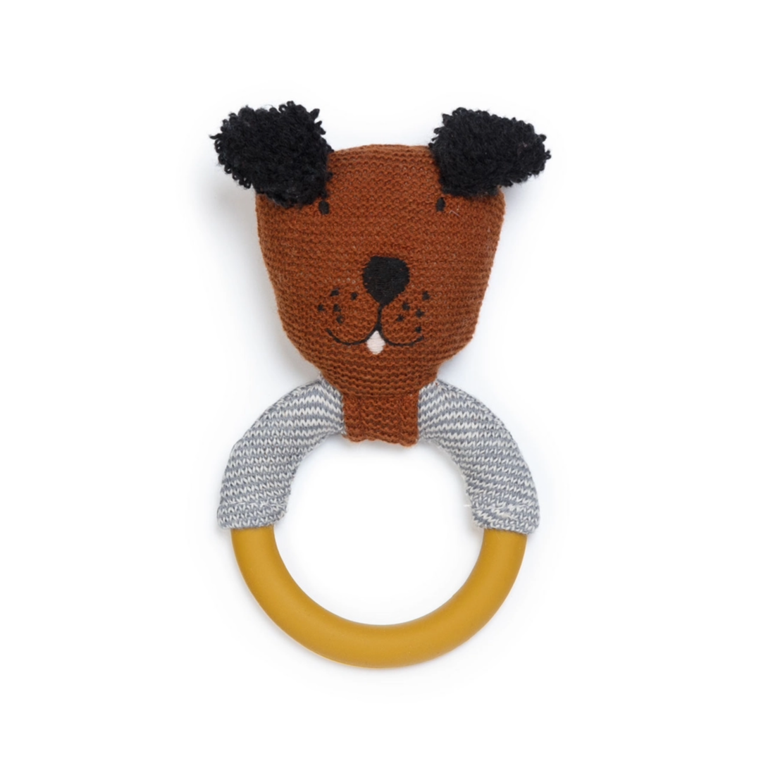 Sophie Home Cotton Knit & Silicone Teether Rattle