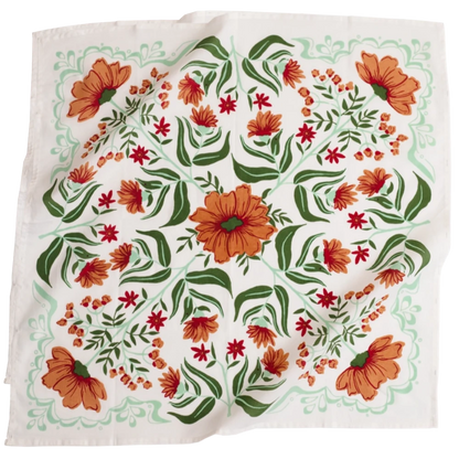 Bandanas that have gorgeous color schemes with fun decorative floral elements that will look great on an person. Bandanas are incredibly versatile for styling and these are 100% cotton. Find these at Huset Shop on Abbot Kinney in Venice Beach California a scandinavian store for everything you want to shop.