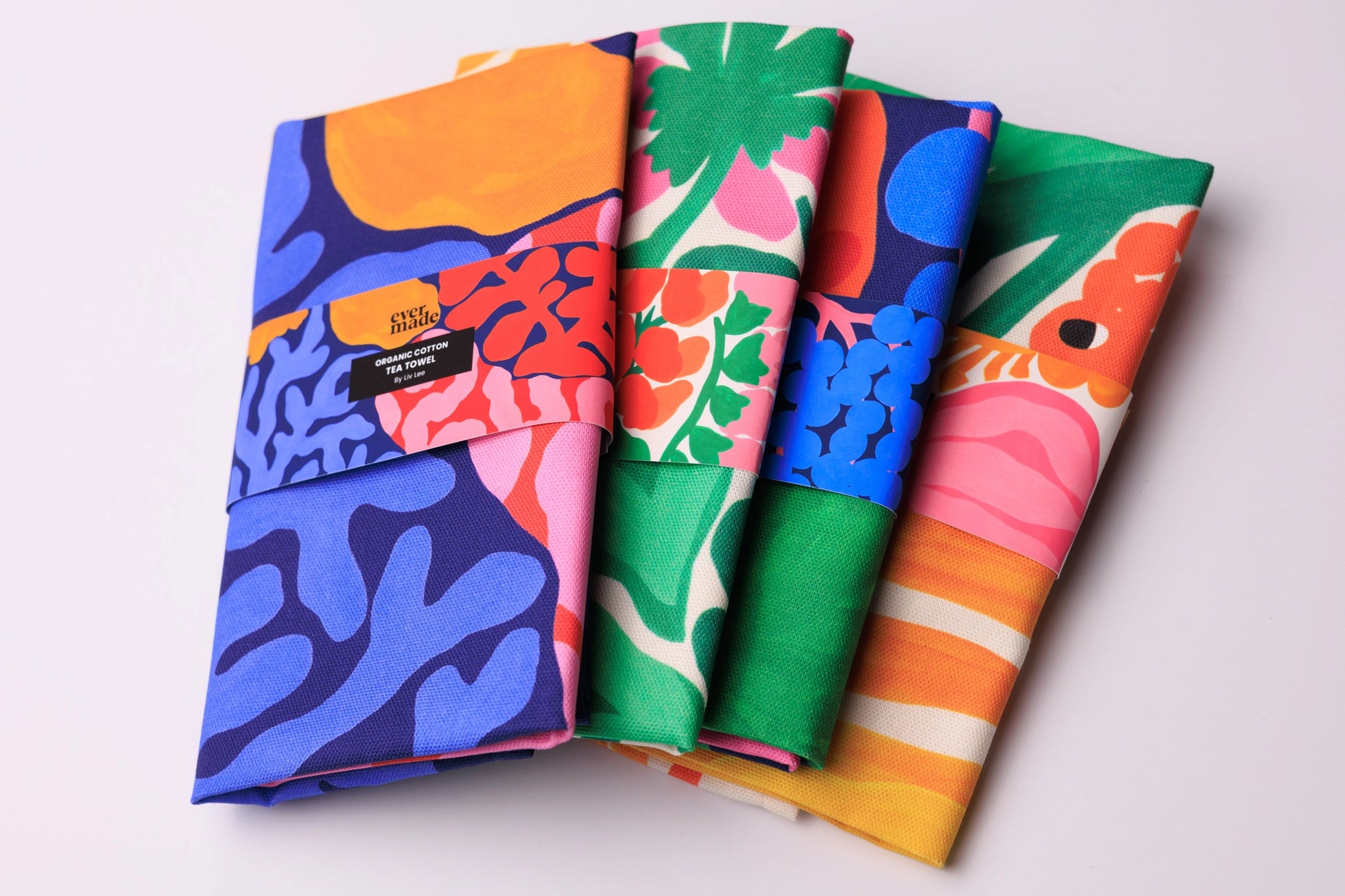 Printed on organic cotton and made in the UK, it is designed for everyday use while still feeling like a small piece of art. The rich colours bring warmth and depth to the kitchen.
