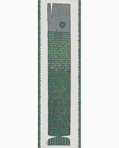 Green fish table runner Stig Lindberg