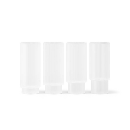 Ferm Living Long Ripple Glasses (Set of 4)