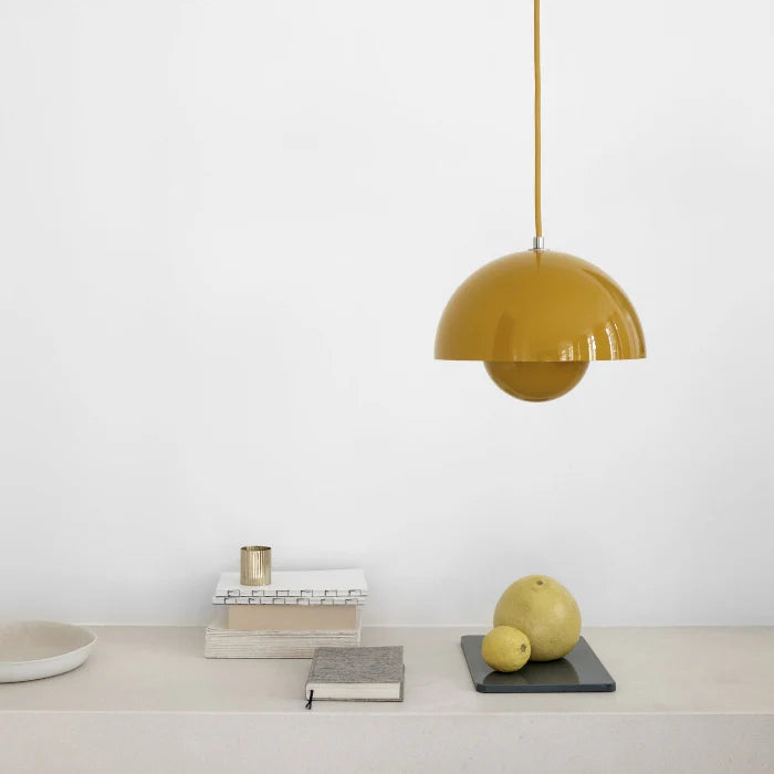 The Flowerpot VP1 light is a classic design by Verner Panton that stands out for its iconic form and modern simplicity.