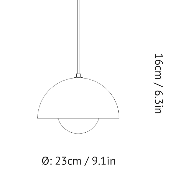 The Flowerpot VP1 light is a classic design by Verner Panton that stands out for its iconic form and modern simplicity.