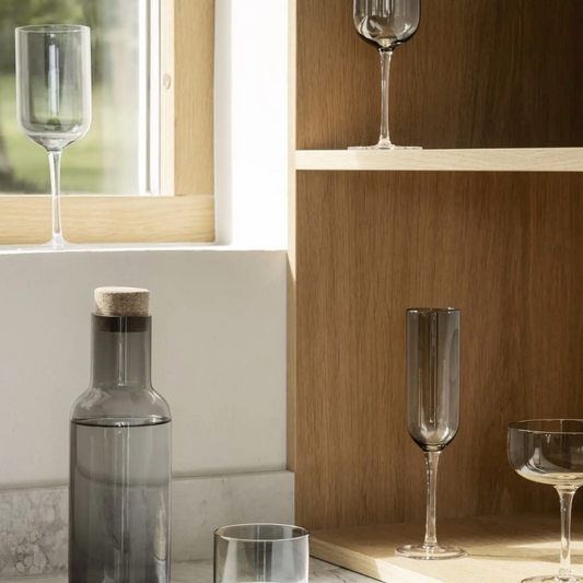 Fuum Water Carafe with Cork Lid, Cocktail, Dinner, Serving, Glass, Scandinavian Design, Simple