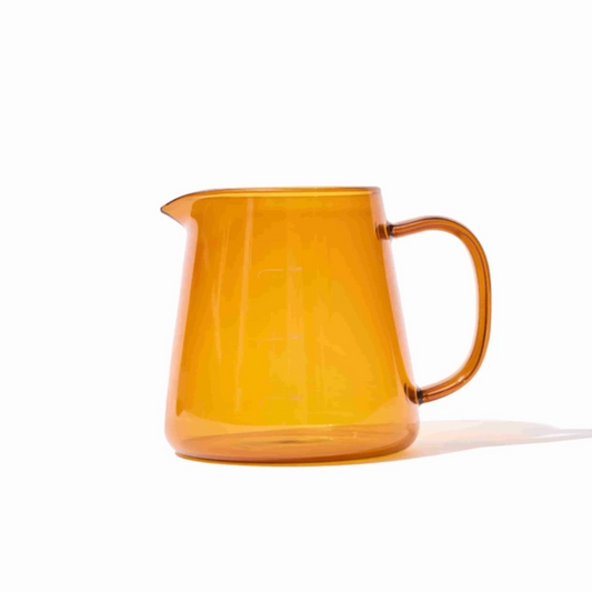 Glass Milk Frothing and Pouring Pitcher, Latte Art, Barista, Scandinavian Living, Amber