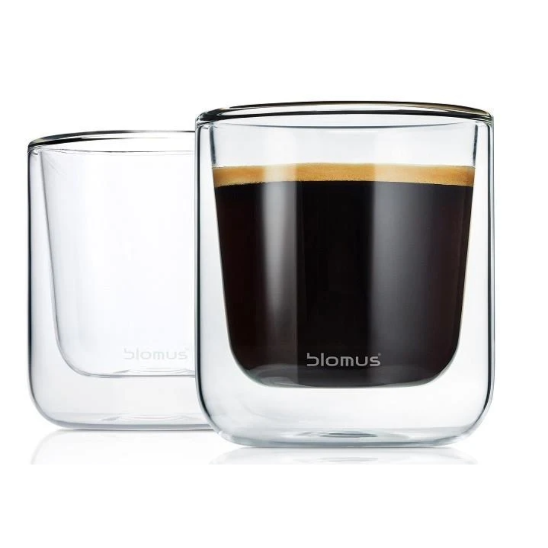 Double-Wall Nero Glasses, Coffee, Hot, Cold, Clear, Glassware, Simple, Serve, Drink, Dine, Blomus