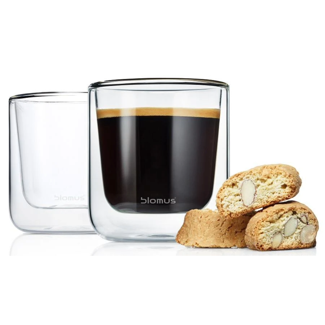 Double-Wall Nero Glasses, Coffee, Hot, Cold, Clear, Glassware, Simple, Serve, Drink, Dine, Blomus