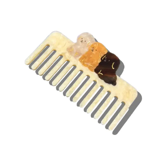 Each hair comb is hand-painted by Solar Eclipse artists. These combs are made of cellulose acetate, an eco-friendly, biodegradable material made from recycled wood pulp. Perfect for gently detangling without causing breakage, promoting hair growth and increasing circulation. Suitable for all hair types including wavy and curly hair.&nbsp;