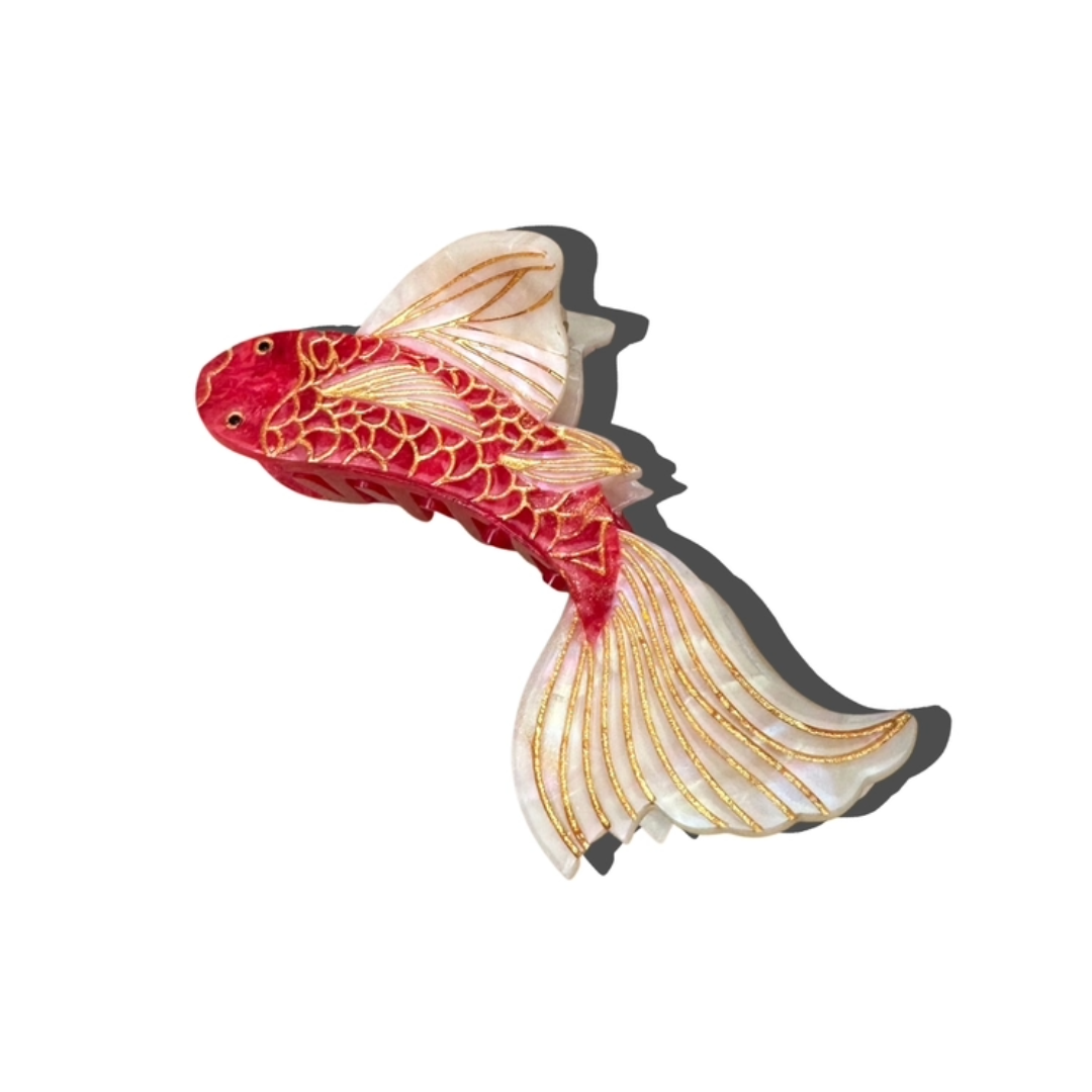 Hand Painted Claw Hairclips, Eco-Friendly, Scandi Design, Fun Hair Acessories Koi Fish