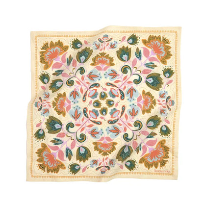 Bandanas that have gorgeous color schemes with fun decorative floral elements that will look great on an person. Bandanas are incredibly versatile for styling and these are 100% cotton. Find these at Huset Shop on Abbot Kinney in Venice Beach California a scandinavian store for everything you want to shop.