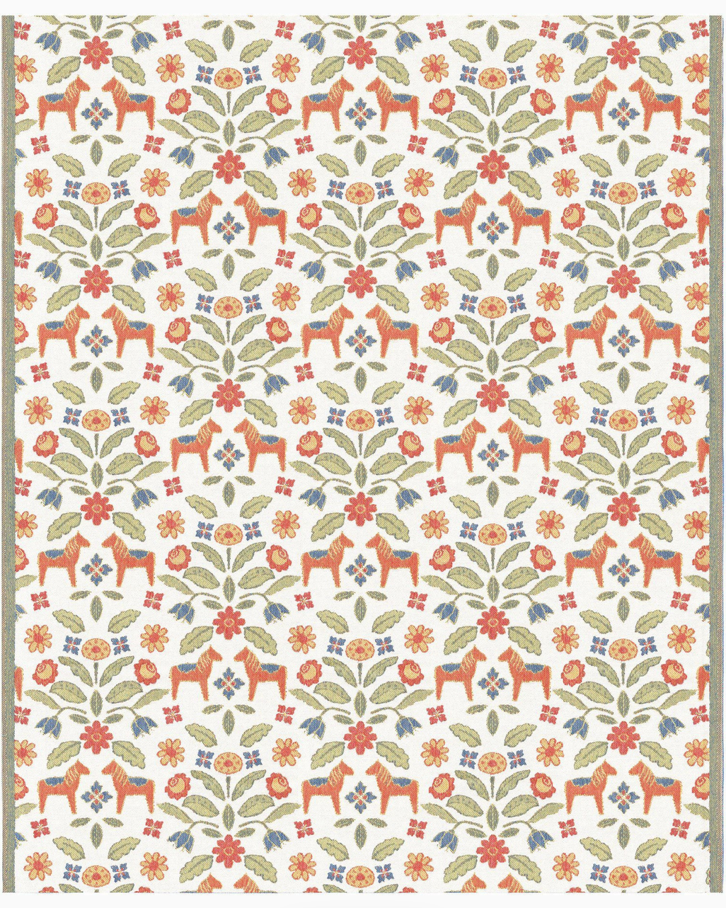 Dala horse Ekelund Floral Cotton blanket