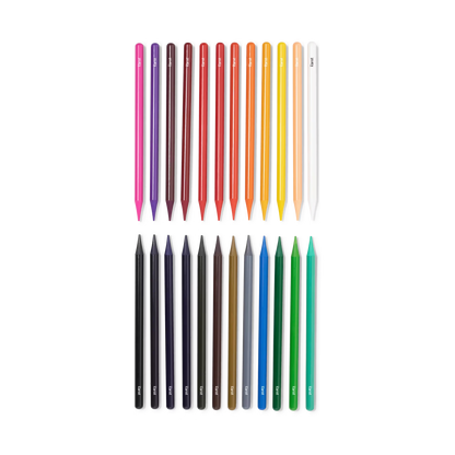 Set of colorful styluses on a white background