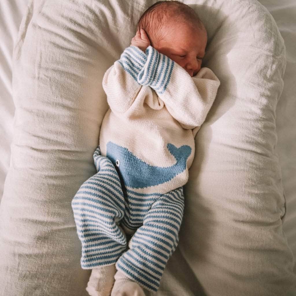 Knit Baby Whale Romper