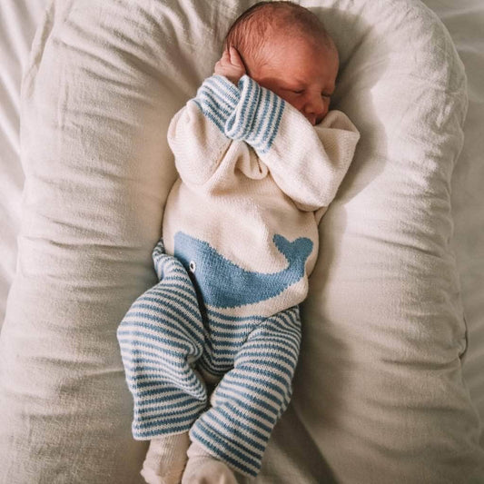 Knit Baby Whale Romper