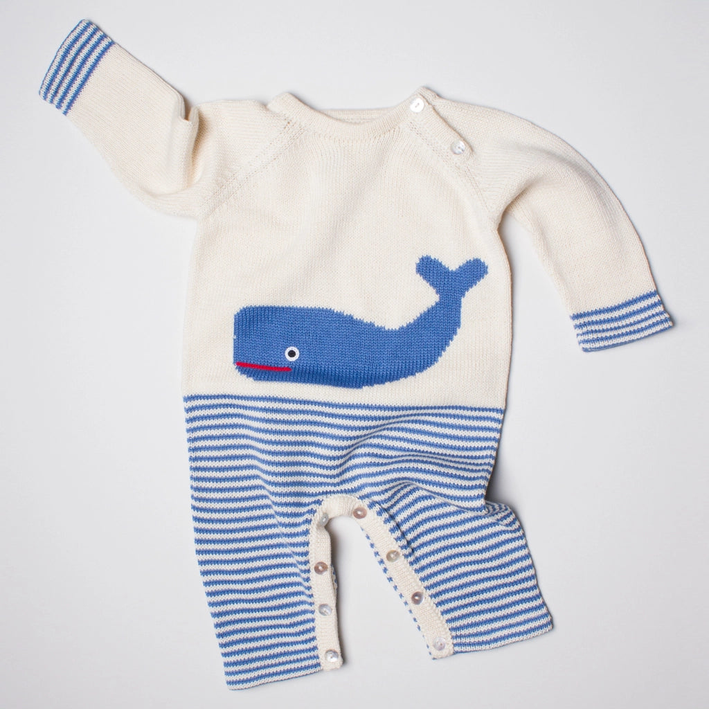 Knit Baby Whale Romper