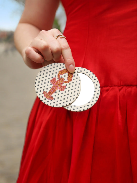 Hand-Painted Compact Mirror - Huset | Your house for modern Scandinavian living