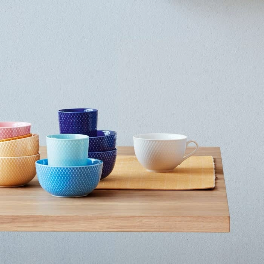 Lyngby Porcelain Rhombe Color Bowls