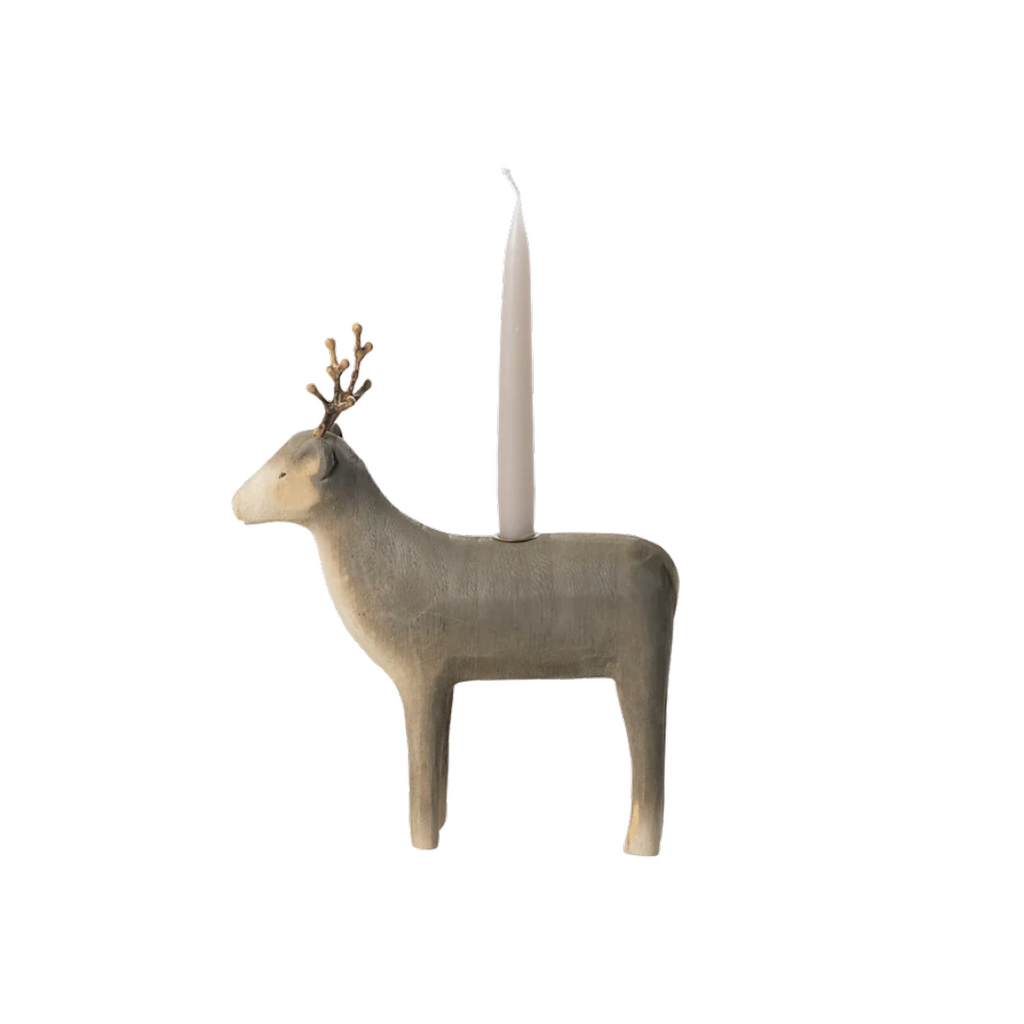 Maileg Wooden Reindeer Candleholder