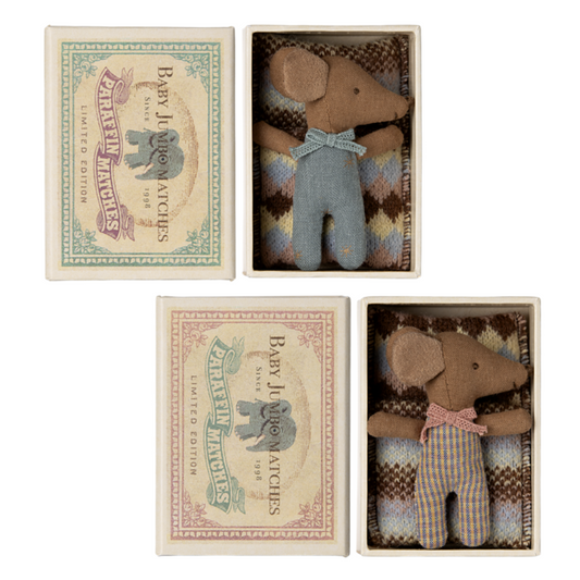 Maileg Sleepy Wakey Baby Mouse in Matchbox 1