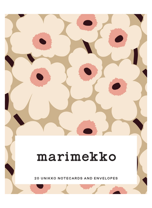 The magic of Marimekko is captured in this deluxe boxed notecard set featuring the design house’s most iconic pattern, Unikko, in a gorgeous soft color palette.

Designed by Maija Isola, the iconic Unikko print is a timeless classic loved by all. This set of twenty charming blank notecards, housed in a matching keepsake box, makes a beautiful gift or self-purchase for the discerning stationery collector.

&nbsp;The assorted cards can be used to share messages of thanks, love, friendship, and care and are al