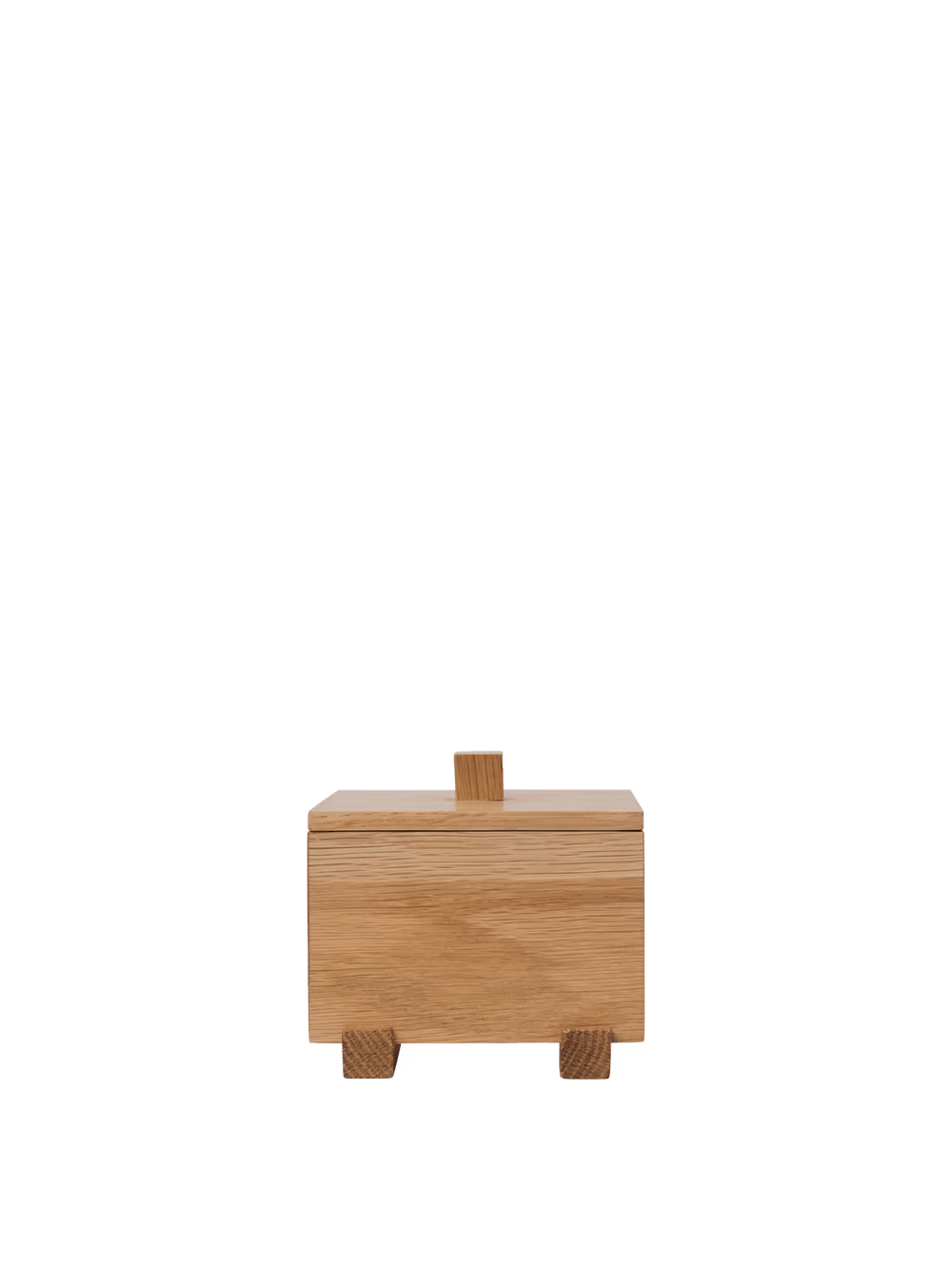 Store your most treasured small items in the Moku Box, an FSC™-certified solid oak box set on elevated, beam-like feet. Refined wood joinery underscores the meticulous craftsmanship and warm materiality, while the overall silhouette remains minimal. The Moku Box is well suited to a bedside table, desk, or shelf, adding a subtle visual accent.