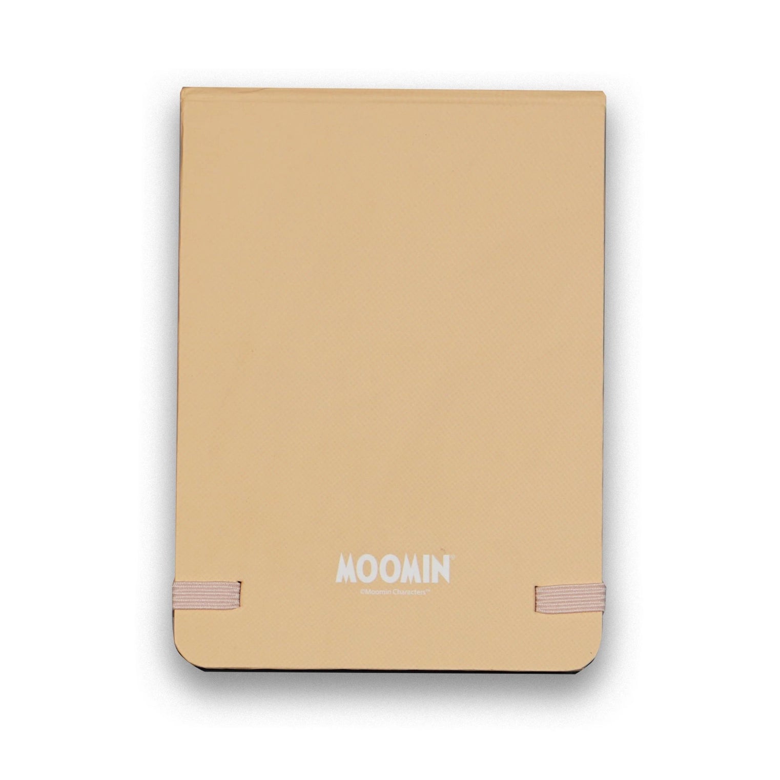 Beige notebook with 'MOOMIN' branding on a white background