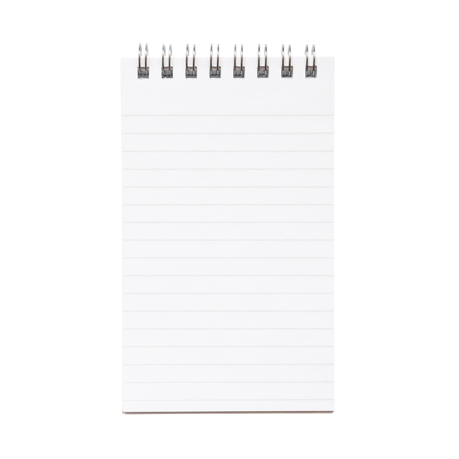 Blank notepad with wire binding on a white background