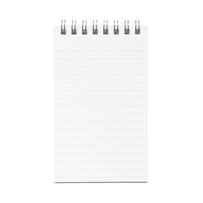 Blank notepad with wire binding on a white background