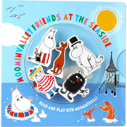 Moominvalley Friends at the Seaside comes with lightweight wooden figures of Moomintroll, Moominmamma, Sniff, Stinky, Too-Ticky, and Moominpappa. The child is invited to place the figures into the story as it evolves, making it a truly interactive experience. The beautiful, high-quality figurines are perfect for play and decoration.