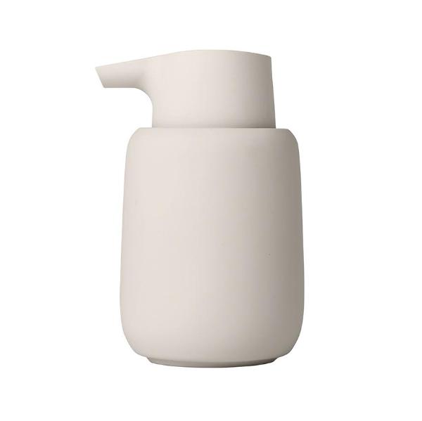 Soap Dispenser - SONO is just one available design in the blomus SONO bath line which features gentle shapes, perfectly rounded edges and a soft surface with an exquisite silk matte finish. The SONO range includes a soap dispenser, soap dish, tumbler, tray, storage box, vanity mirror, pedal bin waste basket, squeegee and toilet brush in a variety of colors including:&nbsp;Micro Chip (grey), White, Black, Moonbeam (beige), Satellite (taupe), Magnet (charcoal), and Tan.