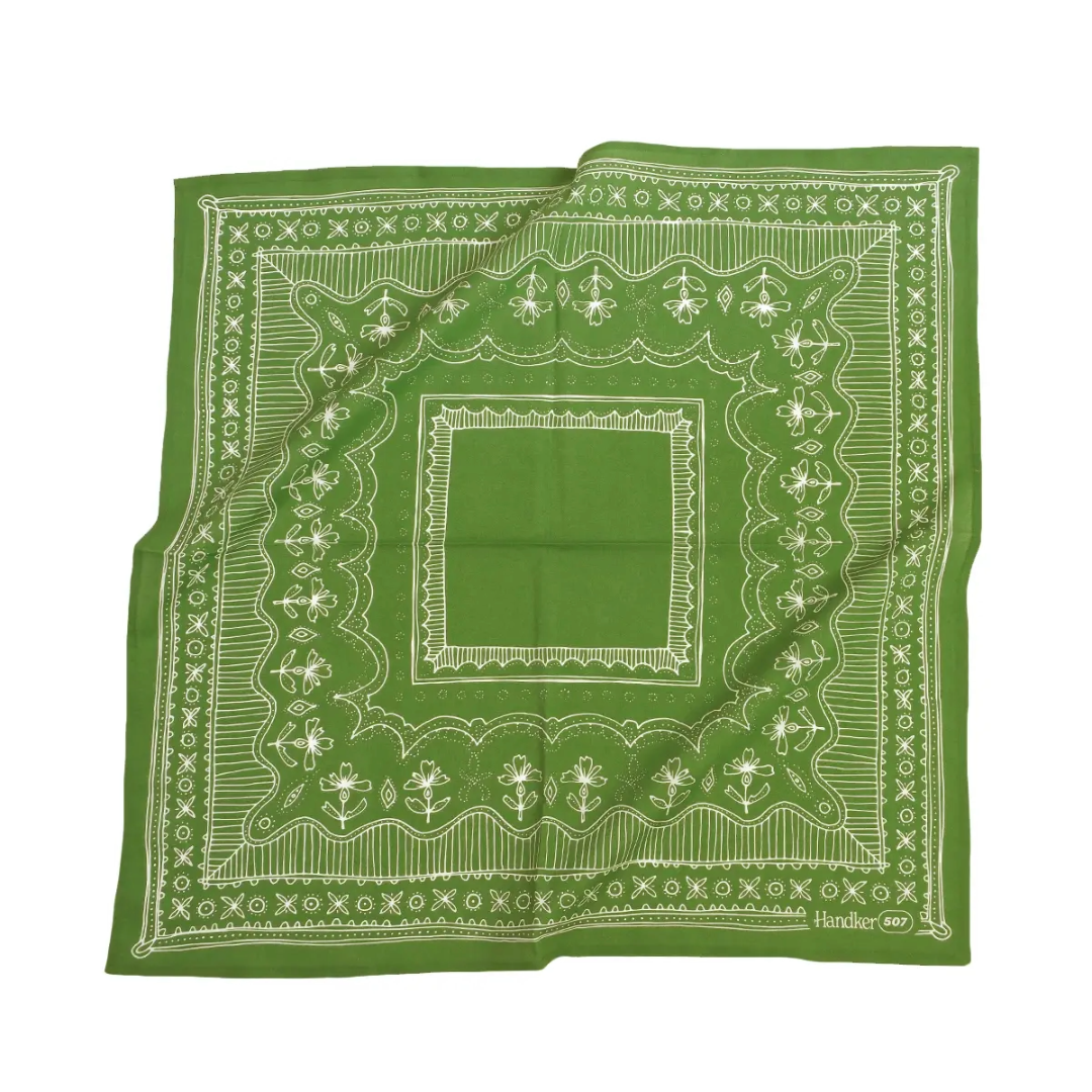Bandanas that have gorgeous color schemes with fun decorative floral elements that will look great on an person. Bandanas are incredibly versatile for styling and these are 100% cotton. Find these at Huset Shop on Abbot Kinney in Venice Beach California a scandinavian store for everything you want to shop.