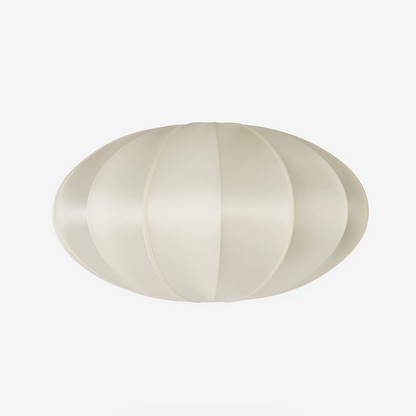 Round, beige lampshade on a white background