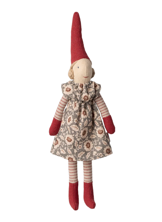 Get into the holiday spirit with Pixies from Maileg! These playful pixies come dressed in cozy Christmas clothes and are ready to spread some festive cheer. With magnets in their hands and feet, they can climb and decorate just about anywhere. Perfect for adding a touch of whimsy to your home this season. Sold individually