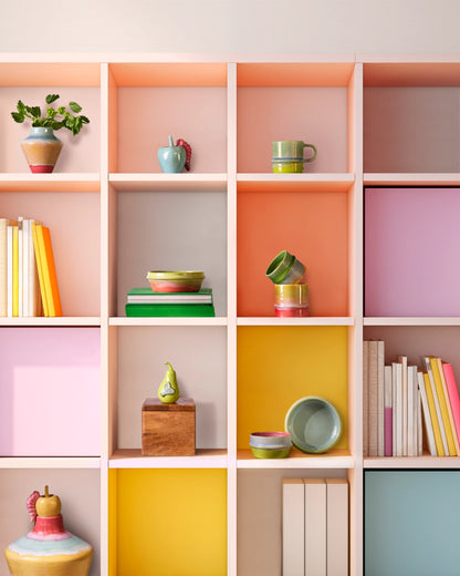 An absolute must-have for a playful yet practical home, this lovely mug is the perfect embodiment of KIMPOP's creative identity and Kähler's ceramic heritage. Perfect for hot or cold beverages, this mug makes the ideal gift for many occasions. Poppery is an excitingly vibrant collection by Kähler and KIMPOP, a Danish design duo comprising Sofie Linde and Joakim Ingversen, two exceptionally exuberant and creative characters in Danish pop culture. The collection is a shift from Scandinavian design norms throu